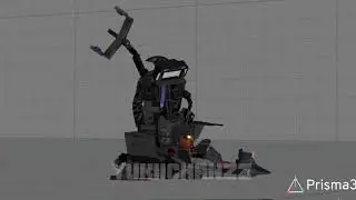 Skibidi toilet 78 large tv man (polycephaly) and interceptor astro toilet scene | Prisma3d