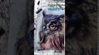 描く、フクロウ。 / Drawing, Owl. #owl #illust #draw #paint #pastel #art #artshorts #パステル #アート #イラスト #フクロウ