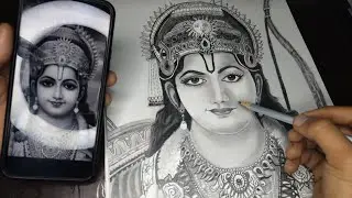 Ram ji sketch | Shree ram ji drawing, step by step (Outline tutorial)
