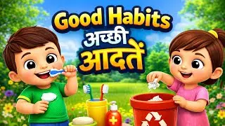 BEST Hindi Kids Moral Cartoon for Good Habits Song 🌟 Achi Aadatein?
