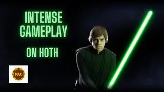 Star Wars Battlefront 2 // Intense MAX Level (1000) Luke Skywalker Gameplay, Hoth (Galactic Assult)