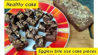 Eggless super healthy cake/ bite size cake pieces/no maida