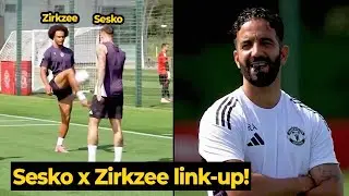 Sesko x Zirkzee link-up play during training today, look at Amorim reaction... | Man Utd News