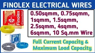 Finolex Wires Current Capacity | FR Finolex Wires & Cables Load Capacity | Finolex Electrical Wires