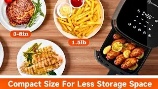 Kitchen Elite Air Fryer with View Window | 8 in 1 Compact Digital Airfryer