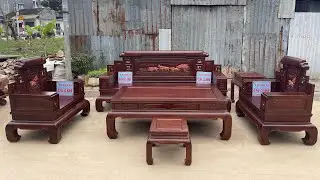 Bàn ghế Triện Tranh Sơn Thuỷ Kim Tượng