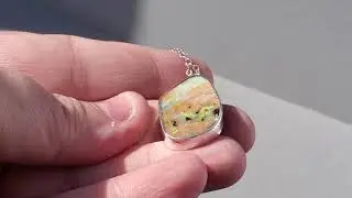 Australian boulder opal necklace / opal pendant / opal jewelry / big opal / boulder opal