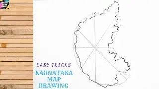 How to draw Karnataka map step by step | Karnataka map drawing easy tricks