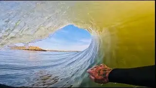 Surfing New Zealand pov go pro barrels West coast south island isolation