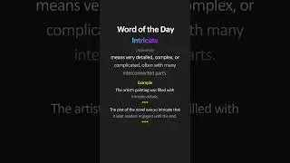 Word of the Day: Intricate &ndash; Learn How to #Describe #Complexity #intricate #meaning #english
