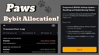 Paws 🐾  Allocation & Distribution: ByBit errors  in Distribution / Paws Listing price