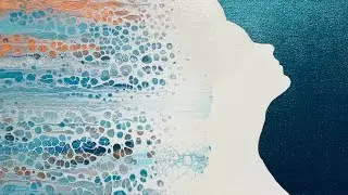 (263) Silhouette Swipe  No Contact Paper Fluid Acrylic Paint Pouring- Flow Art Crafty Jenn Inspired