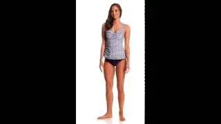 Athena Swimwear Coastal Geo Underwire Bandeau Tankini Top (D Cup) | SwimOutlet.com