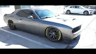 Installing Yellow Tire Lettering on Bagged Challenger w/ Hellcat Wheels