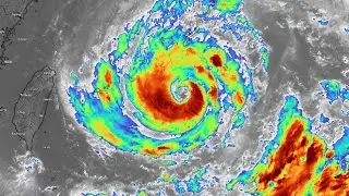 APOCALYPSE in China! Satellite Pictures of the eye of Super Typhoon In-fa! Winds up to 176 km/h