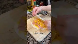 Another easy quesadilla made with ham & cheese