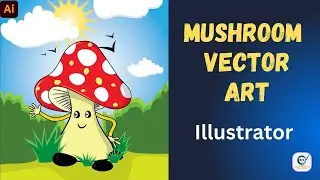 Mushroom vector art in Illustrator | Cartoon character Drawing in Illustrator