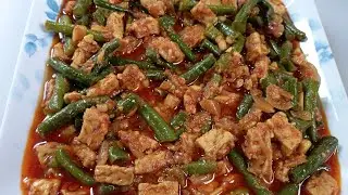 RESEP SEDAP MURAH MERIAH // TUMIS KACANG PANJANG TEMPE PEDAS 