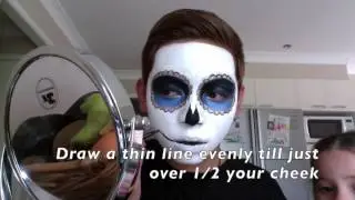 Sugar Skull tutorial - Blue and Gold / Ombre Eyes