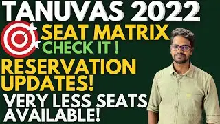 TANUVAS 2022|Seat Matrix|Available Seats|Expected Cut Off|Reservation Quota|Tamil|Muruga MP#tamil