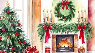 Cozy Christmas Farmhouse Interior Hearth Frame TV Art &ndash; FREE Preview! 🏡
