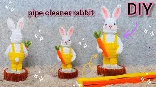 DIY cute rabbit - How to make a Pipe Cleaner Bunny | pipe cleaner rabbit | Chenille wire crafts