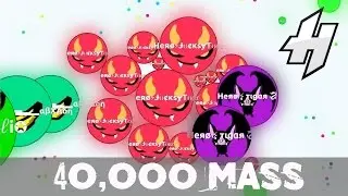 Agar.io | 40,000 MASS GAMEPLAY + JOINED HERO! | Tigar