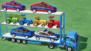 Animation mit Farben &ndash; Mini Traktoren & Polizei Cars