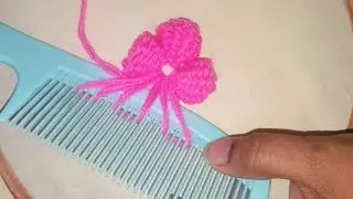 Hand embroidery Amazing Trick,Wow Easy mexican Flower Embroidery Trick.