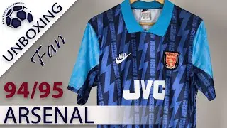 Arsenal Away Retro Kit 94/95 Bergkamp (JEOGM) Fan Version Unboxing Review