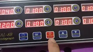CAL-8B how to settings and adjust time in hours, minutes and volume.