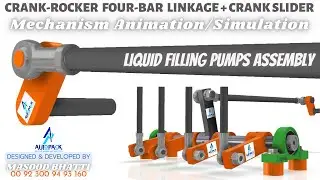 Crank slider mechanism | liquid filling pump assembly | Autodesk Inventor. @artofrendering