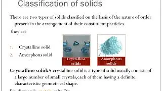 The Solid State 02 classification of solids