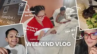 Weekend Vlog ✨ | Hampton Inn Stay, Trying a New Wig & LongHorn🥩