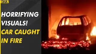 Viral Video: Horrifying, a car suddenly catches fire at Kanpur
