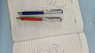 Premium Glossy Blue  Red Ball Pens with Silver Cap  Openable Metal Pen  Smooth Blue  Black Ink