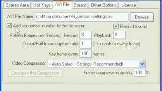 My Hypercam 2 settings - How to make quality good