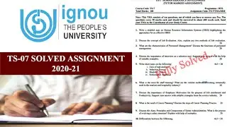 TS-07 SOLVED ASSIGNMENT 2020-21 II BTS Assignment IGNOU 2020-21.