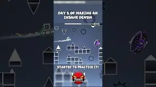 DAY 5 OF MAKING AN INSANE DEMON!!! #shortvideo #geometrydash #gd #collab #gaming #decoration #games