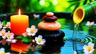 Relaxing Sleep Music Bamboo ,Water Fountain & Nature Sounds,🌿Soothing Spa Piano Music, Stress Relief