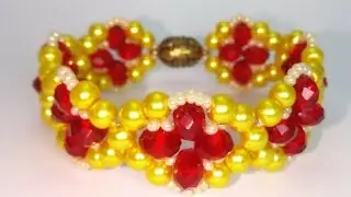 Bright bracelet / Crystals beaded bracelet/Яркий браслет из бусин/