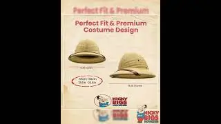 Nicky Bigs Novelties Deluxe Pith Helmet Safari Hat, Khaki, Adjustable