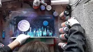 Futurist City - SPRAY PAINT ART by Ucuetis