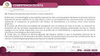 Guía IPN nivel superior 2025 | Competencia escrita | Pregunta No.10