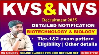 #KVS#NVS#PGT#BIOLOGY#BIOTECHNOLOGY#RECRUITMENT2025#ELIGIBILITY# EXAM PATTERN#TIER 1#TIER 2#AGE