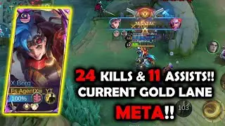 24 KILLS!! FIGHTER IN GOLD LANE META - (X-BORG) MLBB