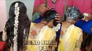 Head Shave | Indian Young Lady Fake Head Shave With Jasmine Flower | Heavy Shampoo Head Shave Fake