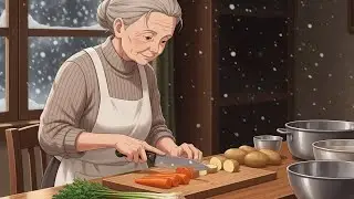 A Snowy Morning in Grandmother&rsquo;s Kitchen | Warm Soup and Silence ❄️🍲ASMR