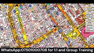 PCO Licence Topographical Test: Berners Street to Brill Place Tottenham Court Road Closed