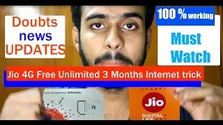 Reliance Jio 4G Free Unlimited 3 Months Internet trick - New Updated (Very Helpful 100% working)